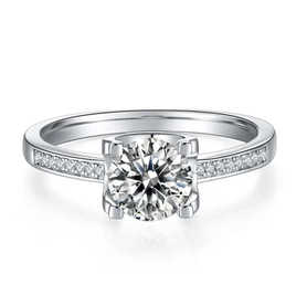 Lab-Grown Diamonds Round-Cut Engagement Ring 1-1/4 ct tw 18K White Gold D-E VVS